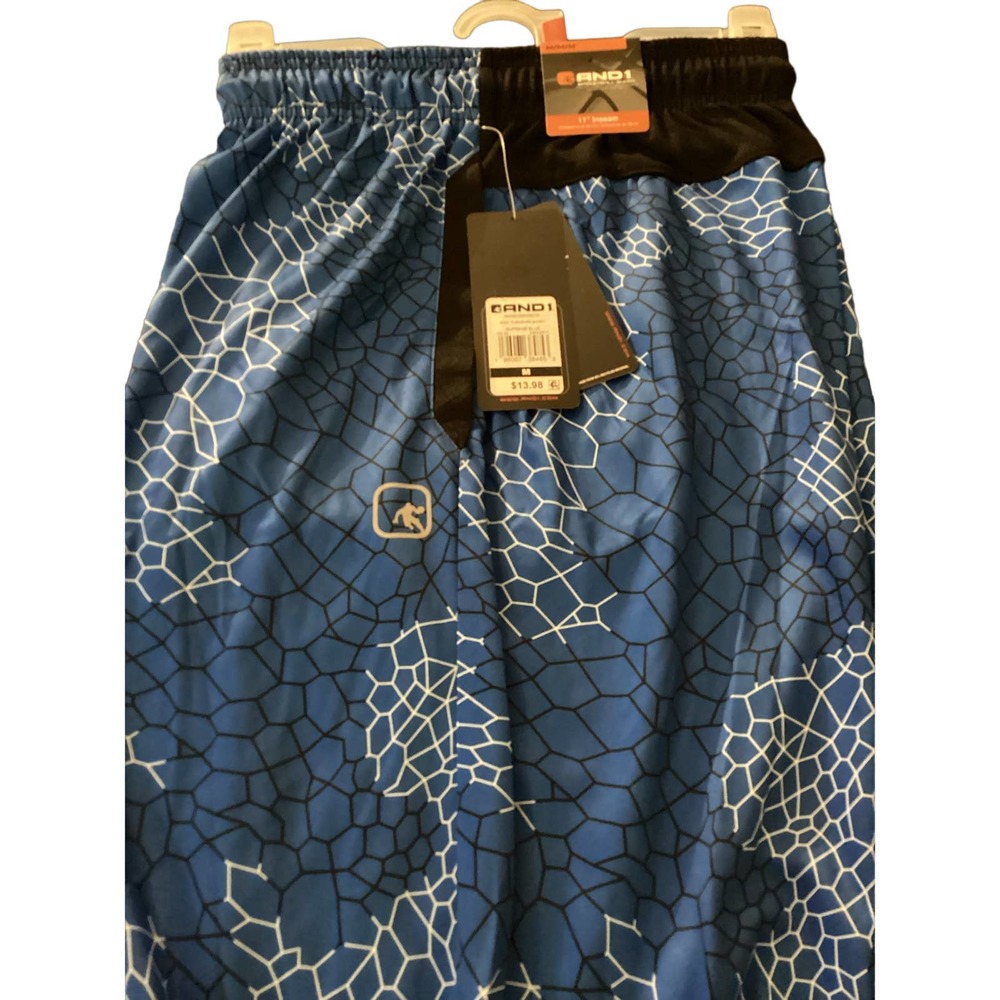 NWT Boys Size Medium And1 Sideline Short Blue & White; Width‎ 15 3/4” Length 21”